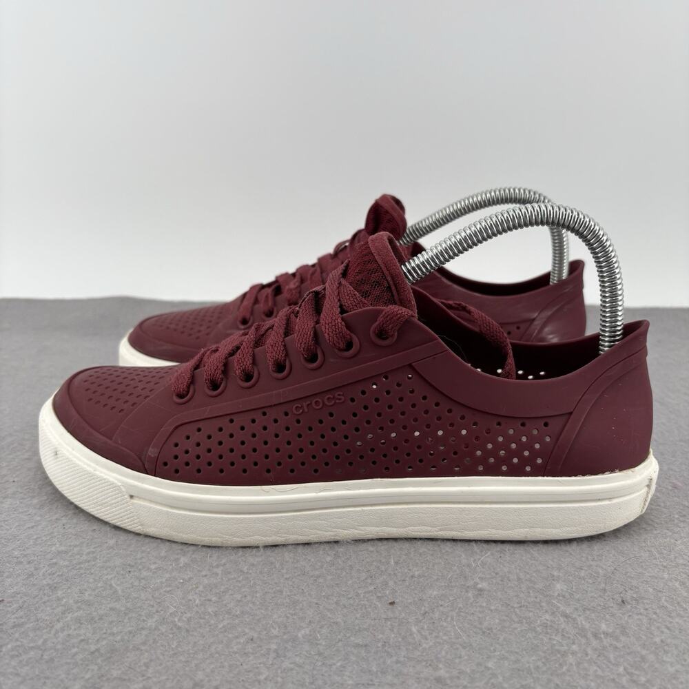 Crocs Iconic Comfort Citilane Roka Court Sneakers Maroon Women’s Size 9 Beach